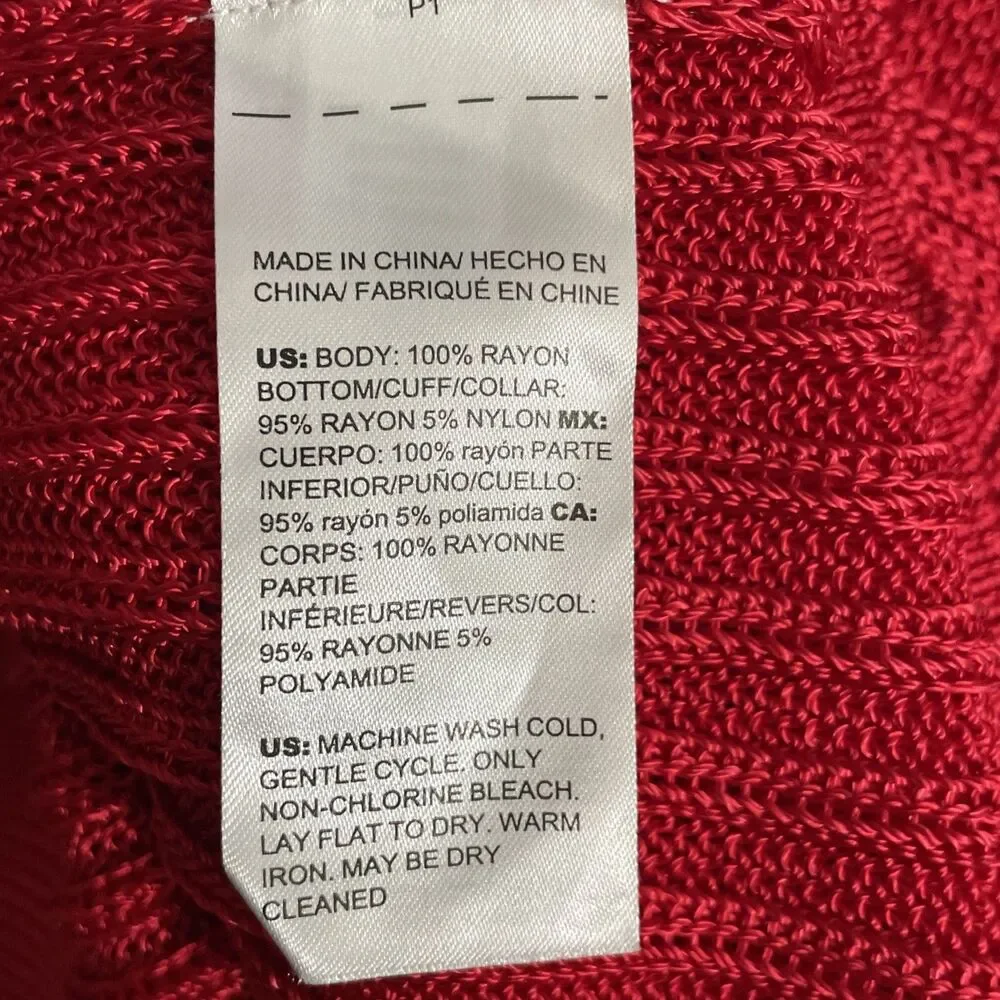 White House Black Market Red Open Knit Sweater Vest Women’s M – Sleeveless Layer